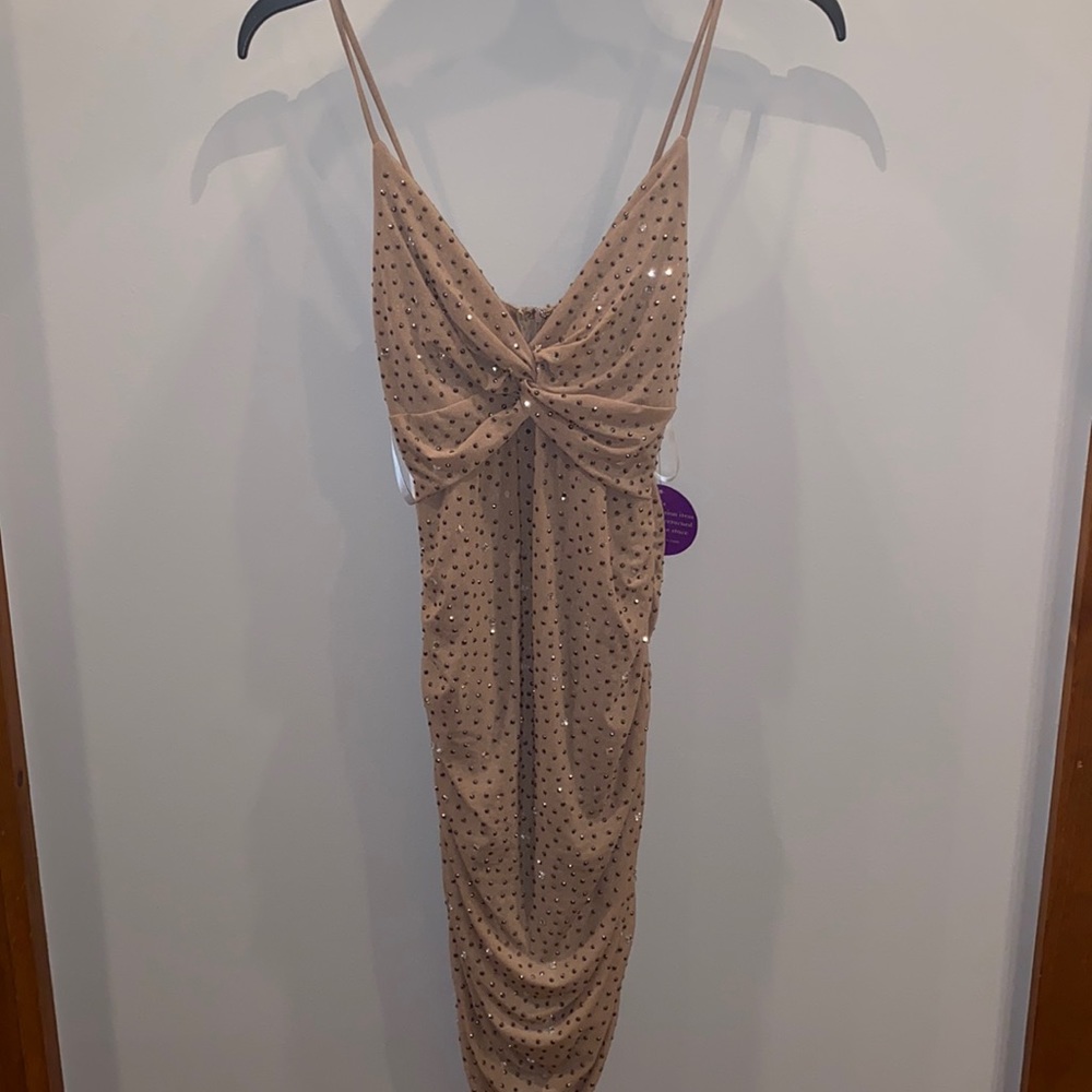 Windsor Tan and sparkly party dress